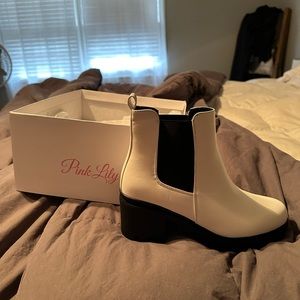White Chelsea boots